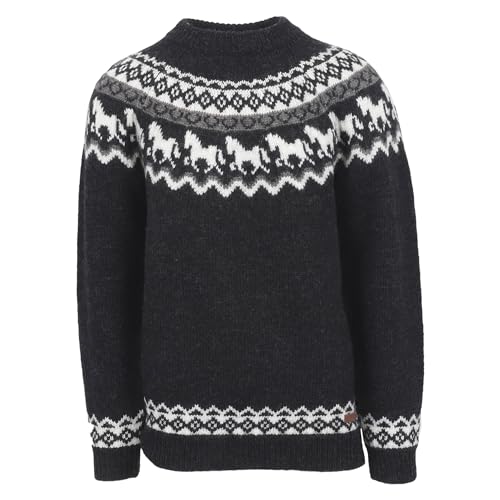 ICEWEAR Sleipnir Wollpullover mit Pferdemuster (Schwarz, L) von ICEWEAR