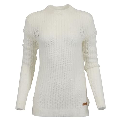 ICEWEAR Túnmóar Leichter durchsichtiger Strickpullover für Damen (Weiß, XS) von ICEWEAR