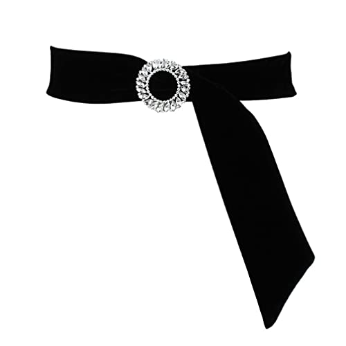 ICGSUQR Frauen Samt Taille Gürtel Riemen Mit Runde Kreis Strass Schnalle Für Kleider Damen Hochzeit Selbstbinden Taillenbänder, Schwarz, Waist:25-34In ICGSUQR Frauen Samt Taille Gürtel Riemen Mit Runde Kreis Strass Schnalle Für Kleider Damen Hochzeit Selbstbinden Taillenbänder, Schwarz, Waist:25-34In von ICGSUQR