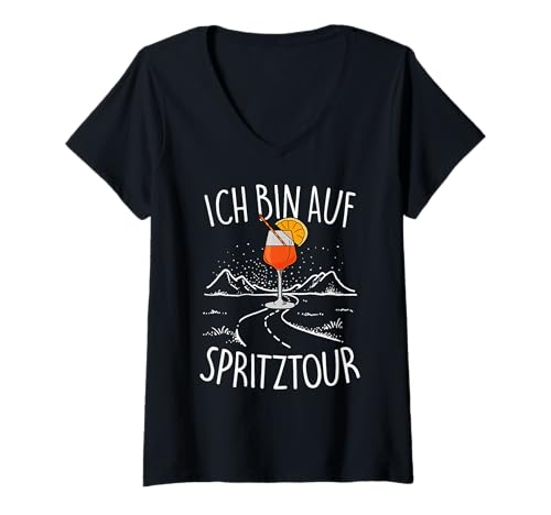 Damen ICH BIN AUF SPRITZ TOUR X APERÖLCHEN SPRITZ CLUB T-Shirt mit V-Ausschnitt Damen ICH BIN AUF SPRITZ TOUR X APERÖLCHEN SPRITZ CLUB T-Shirt mit V-Ausschnitt von ICH BIN AUF SPRITZ TOUR - APERÖLCHEN SPRITZ CLUB