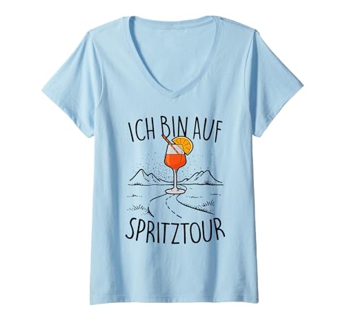 Damen ICH BIN AUF SPRITZ TOUR X APERÖLCHEN SPRITZ CLUB T-Shirt mit V-Ausschnitt Damen ICH BIN AUF SPRITZ TOUR X APERÖLCHEN SPRITZ CLUB T-Shirt mit V-Ausschnitt von ICH BIN AUF SPRITZ TOUR - APERÖLCHEN SPRITZ CLUB