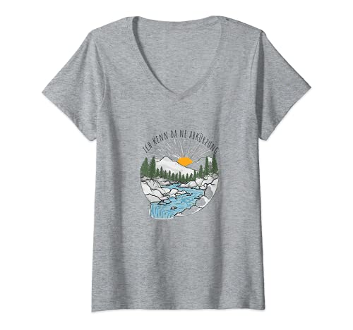 Damen Ich Kenne Da eine Abkürzung für Abenteuer, Freunde T-Shirt mit V-Ausschnitt Damen Ich Kenne Da eine Abkürzung für Abenteuer, Freunde T-Shirt mit V-Ausschnitt von ICH KENNE DA NE ABKÜRZUNG Handgezeichnet