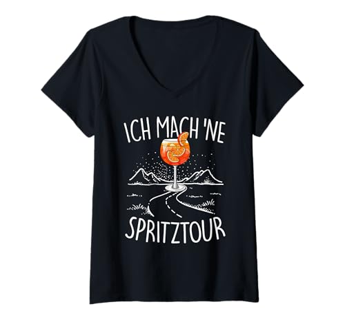Damen ICH MACH 'NE Spritz Tour X APERÖLCHEN Spritz Club T-Shirt mit V-Ausschnitt Damen ICH MACH 'NE Spritz Tour X APERÖLCHEN Spritz Club T-Shirt mit V-Ausschnitt von ICH MACH 'NE SPRITZ TOUR - APERÖLCHEN SPRITZ CLUB