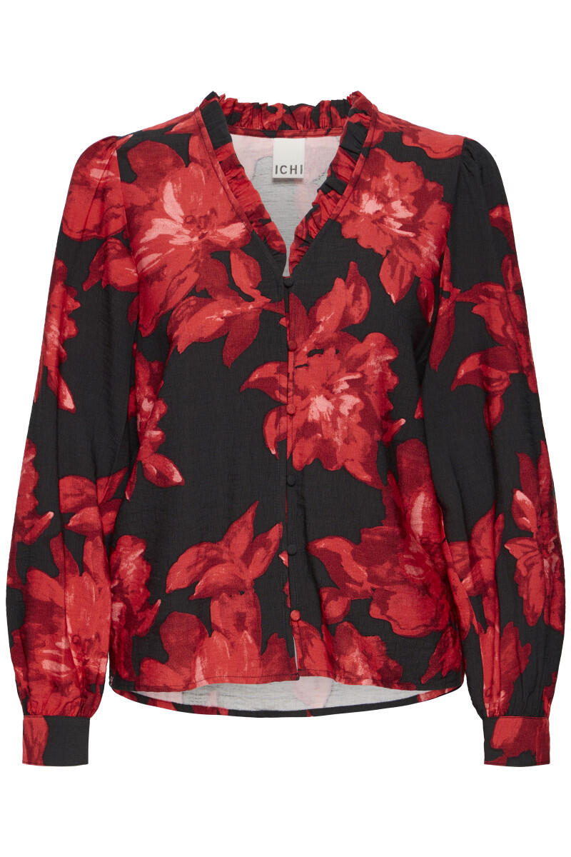 ICHI - Bluse - Ihlysine rot/schwarz - Gr. - 38 von ICHI