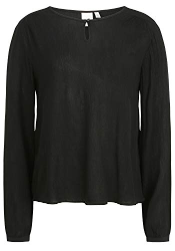 ICHI Damen Bluse Hemdbluse Langarm 20108994, Größe:M, Farbe:Black (10011) von ICHI