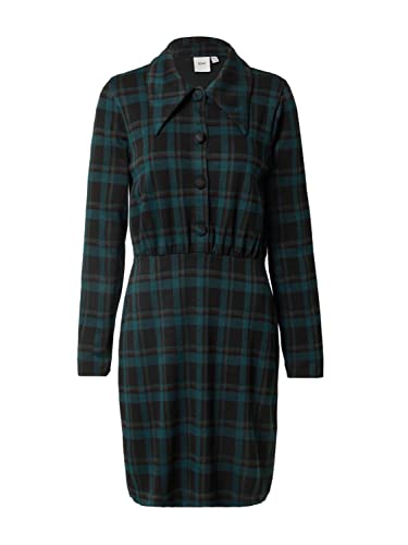 ICHI Damen Blusenkleid Kate braun/schwarz/smaragd L von ICHI