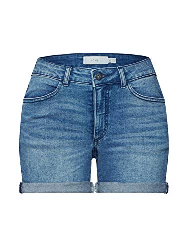 ICHI Damen Hotpants Jeans Shorts Kurze Denim Hose 20111412, Größe:36, Farbe:Medium Blue (19037) von ICHI