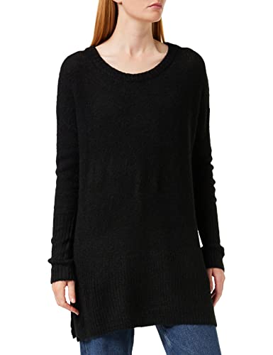 ICHI IHAMARA Long LS2 Strickpullover Damen Strickpullover Feinstrick Pullover, Größe:M, Farbe:Black (194008) von ICHI