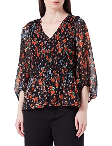 ICHI Damen IHBALLY LS2 Bluse, 201492/BLACK SMALL Multi Flower, 36 von ICHI