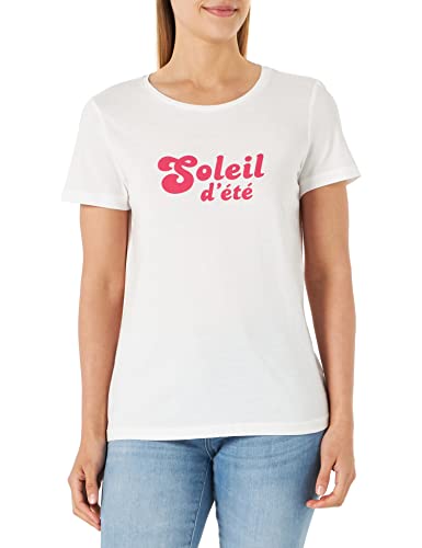 ICHI Damen IHCAMINO SS15 T-Shirt, 202487/Cloud Dancer w. Carmine, L von ICHI