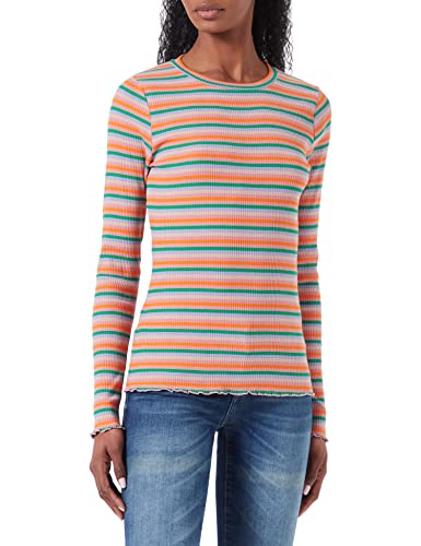 ICHI Damen IHHELI LS T-Shirt, 201426/Ash Rose Multi Stripe, XL von ICHI