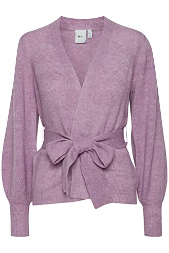 ICHI IHKAMARA CA - 20115023 Damen Strickjacke Cardigan Fein-Strick, Größe:M, Farbe:Smoky Grape (163110) von ICHI