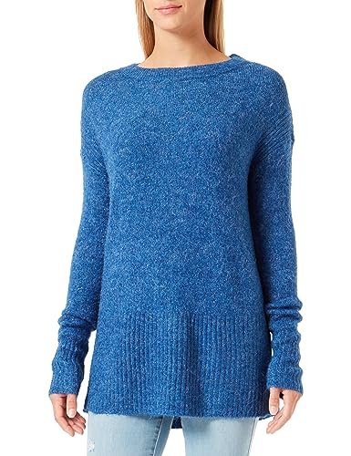 ICHI Damen IHKAMARA Long LS Pullover, 194057/True Blue, L von ICHI