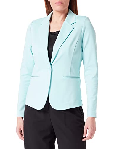 ICHI IHKATE BL Damen Blazer Kurzblazer Jacke Ein-Knopf-Blazer mit Stretch und Reverskragen, Größe:L, Farbe:Eggshell Blue (144809) von ICHI