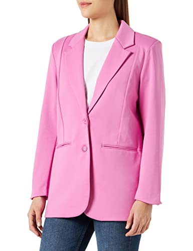 ICHI IHKATE SUS Oversize BL Damen Blazer Longblazer Jacke Long-Blazer mit Knöpfen Stretch und Reverskragen, Größe:M, Farbe:Super Pink (172625) von ICHI