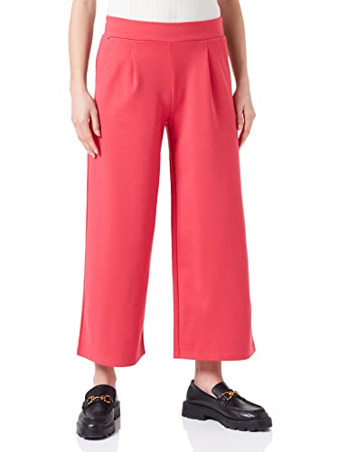 ICHI IHKATE SUS WIDE PA Damen Hose Stoffhose mit Stretch gerader Schnitt Elastikbund Crop Länge, Größe:M, Farbe:Raspberry Wine (181741) von ICHI