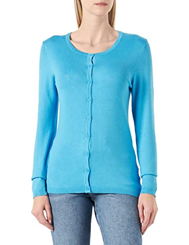 ICHI IHMAFA Round CA Damen Strickjacke Feinstrick Cardigan Strickcardigan Feinstrickjacke mit Knopfleiste Slim-Fit, Größe:M, Farbe:Blithe (174336) von ICHI