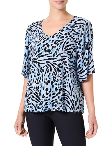 ICHI Damen IHMARRAKECH AOP SS9 Bluse, 201893/Little Boy Blue Leo Print, S von ICHI