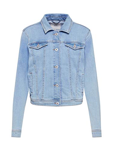 ICHI IHSTAMPE JA Damen Jeansjacke Denim Übergangsjacke mit Stretch und Knöpfen, Größe:40, Farbe:Light blue (19044) von ICHI