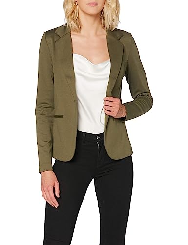 ICHI IHKATE BL Damen Blazer Kurzblazer Jacke Ein-Knopf-Blazer mit Stretch und Reverskragen, Größe:L, Farbe:Kalamata (13024) von ICHI