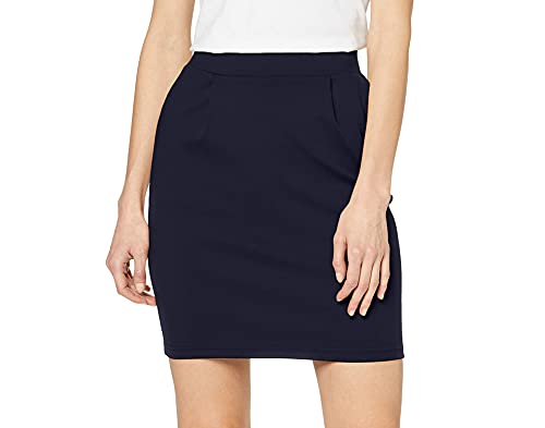 ICHI IHKATE SK Damen Kurzer Rock Minirock mit Stretch und Elastikbund, Größe:XS, Farbe:Total Eclipse (14044) von ICHI