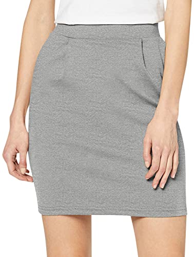 ICHI IHKATE SK Damen Kurzer Rock Minirock mit Stretch und Elastikbund, Größe:XL, Farbe:Grey Melange (10020) von ICHI