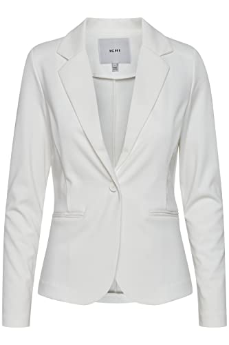 ICHI IHKATE BL Damen Blazer Kurzblazer Jacke Ein-Knopf-Blazer mit Stretch und Reverskragen, Größe:M, Farbe:Cloud Dancer (10111) von ICHI