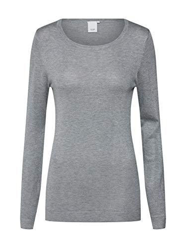 ICHI Damen Langarmshirt Mafa O LS, Grau (Dark Grey Melange 10021), 40 (Herstellergröße: L) von ICHI