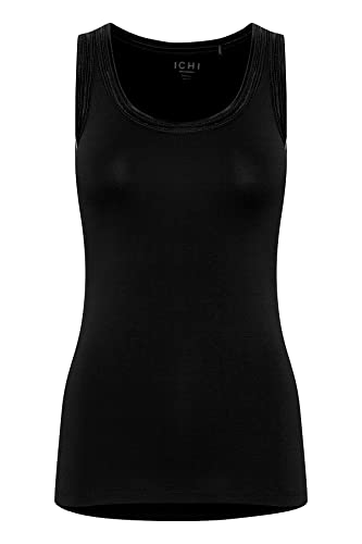 ICHI IHZOLA to Damen Top Kurzarm Shirt Basic rundhalstop mit aufgesetzten Kanten Slim Fit, Größe:XS, Farbe:Black (10001) von ICHI