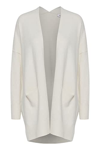 ICHI IHALPA CA7 Damen Lange Strickjacke Feinstrick Cardigan Longstrickjacke Strickcardigan Regular-Fit, Größe:M/L, Farbe:Birch (130905) von ICHI