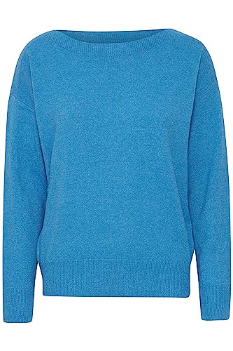 ICHI IHALPA LS2 Damen Strickpullover Feinstrick Pullover Feinstrickpullover U-Bootausschnitt Regular-Fit, Größe:L, Farbe:Blithe (174336) von ICHI