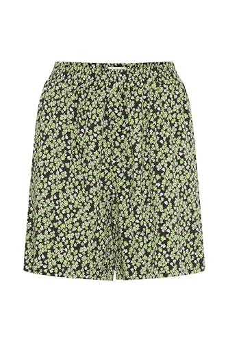 ICHI IHAYA SHO Damen Shorts Kurze Hose Bermuda mit Eingrifftaschen Gemustert Loose fit, Größe:34, Farbe:Sprucestone Flower AOP (203007) von ICHI