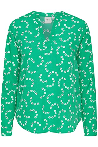 ICHI IHBRUCE SH4 Damen Bluse Langarm mit V-Ausschnitt, Größe:XL, Farbe:Holly Green (165932) von ICHI