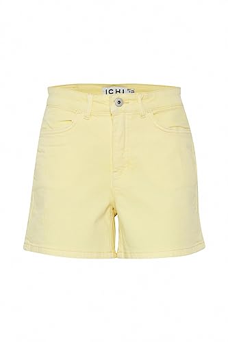 ICHI IHCENNY SHO Damen Jeans Shorts Kurze Denim Hose mit Stretch mit Gürtelschlaufen Regular-Fit, Größe:44, Farbe:French Vanilla (120722) von ICHI