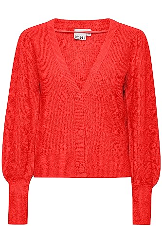 ICHI IHDUSTY CA4 - Damen Strickjacke Cardigan 20117933, Größe:XS, Farbe:Poppy Red (171664) von ICHI