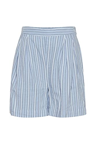 ICHI IHGARCELLE Damen Chino aus Leinenmix Shorts Bermuda Kurze Hose, Größe:38, Farbe:Chambray Blue (154030) von ICHI