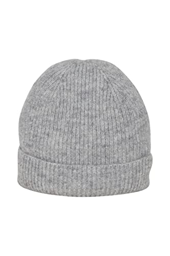 ICHI IHIAIVO Damen Wintermütze Beanie Mütze Rippstrick leicht elastisch unifarben, Größe:ONE, Farbe:light grey melange (200420) von ICHI