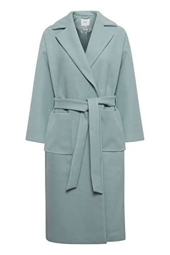ICHI IHJANNET JA2 Damen Wintermantel Wollmantel Winterjacke mit Reverskragen Taschen und Gürtel, Größe:42, Farbe:Abyss (164404) von ICHI