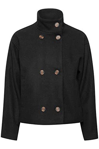 ICHI IHJANNET JA3 Damen Übergangsjacke Jacke Jacke mit Doppelknöpfen, Größe:42, Farbe:Black (194008) von ICHI