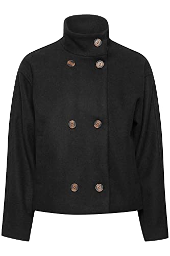 ICHI IHJANNET JA3 Damen Übergangsjacke Jacke Jacke mit Doppelknöpfen, Größe:40, Farbe:Black (194008) von ICHI