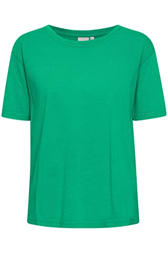 ICHI IHJESSA SS Damen T-Shirt Kurzarm Shirt mit Rundhalsausschnitt unifarben aus 100% Baumwolle, Größe:L, Farbe:Holly Green (165932) von ICHI