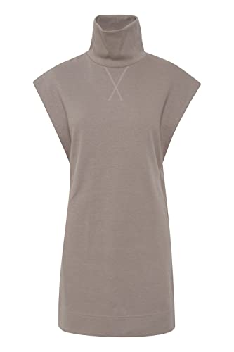 ICHI IHJICINTA SW WA Damen Langes Sweatshirt Pullover Longpullover Loose Fit mit Turtleneck ärmellos, Größe:L, Farbe:Driftwood (181210) von ICHI