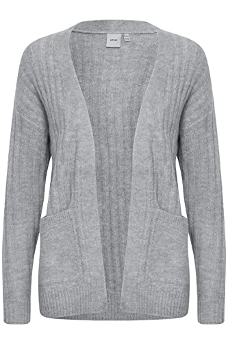ICHI - IHKAMARA CA2 Rib - Cardigan - 20116949, Größe:M, Farbe:Grey Melange (200318) von ICHI