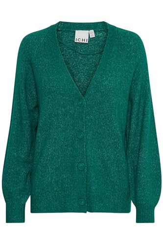 ICHI IHKAMARA CA3-20116948 Damen Strickjacke Cardigan Fein-Strick, Größe:L, Farbe:Cadmium Green (185424) von ICHI