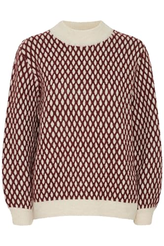 ICHI IHKAMARA LS4 Damen Strickpullover Grobstrick Pullover Strickpullover mit Turtleneck Regzlar-Fit, Größe:M, Farbe:Port Royale (191627) von ICHI
