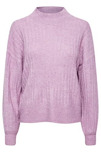 ICHI IHKAMARA LS5 Damen Strickpullover Strickpullover mit Turtleneck und Ballonärmeln Regular-Fit, Größe:XL, Farbe:Smoky Grape (163110) von ICHI