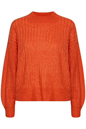 ICHI IHKAMARA LS5 Damen Strickpullover Strickpullover mit Turtleneck und Ballonärmeln Regular-Fit, Größe:L, Farbe:Koi (171452) von ICHI