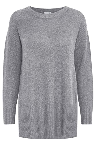 ICHI - IHKAMARA Long LS - Pullover - 20116692, Größe:XL, Farbe:Grey Melange (200318) von ICHI