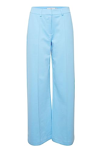 ICHI IHKATE SUS Office Wide PA Damen Hose Stoffhose mit Stretch gerader Schnitt, Größe:M, Farbe:Little Boy Blue (164132) von ICHI