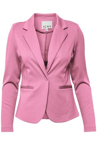 ICHI IHKATE BL Damen Blazer Kurzblazer Jacke Ein-Knopf-Blazer mit Stretch und Reverskragen, Größe:L, Farbe:Super Pink (172625) von ICHI